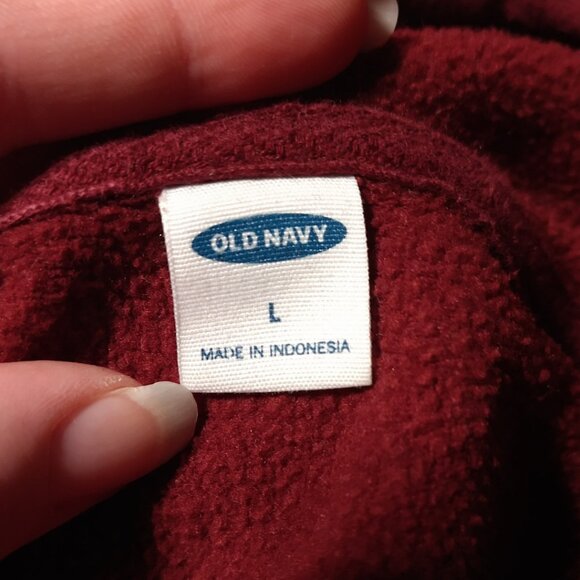 Old Navy Burgundy Fleece Zip Hoodie - Picture 6 of 8